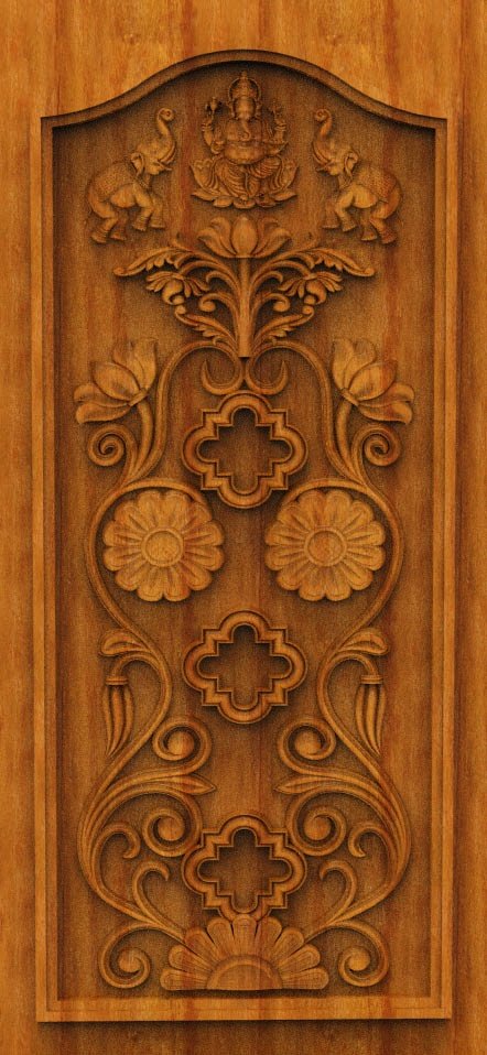 3D DOOR - OAK-71 Divine Carved Relief CNC Design